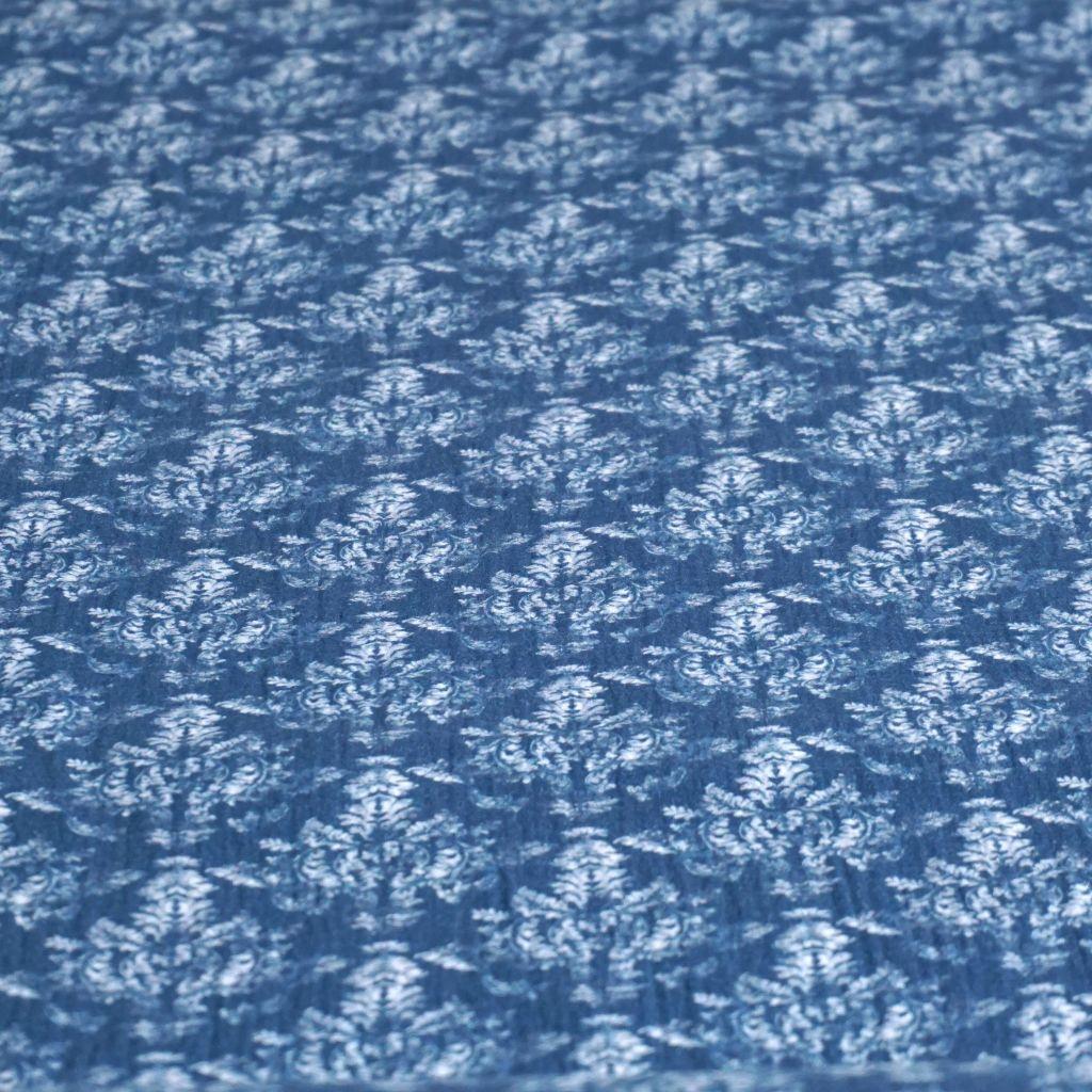 Musselin Double Gauze Blumenornament jeansblau